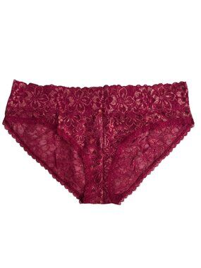 NWT Victoria's Secret Retired Lacie Shine Hiphugger Claret Red Gold XL 82A4 HTF
